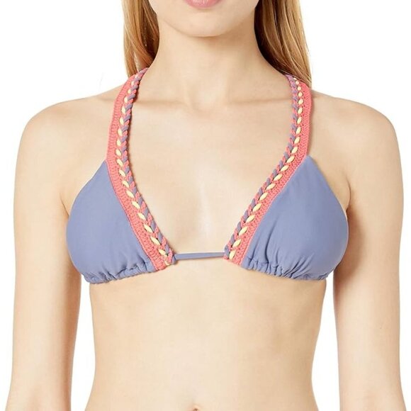 Luli Fama Women's Standard Atrevida Multicolor Crochet Triangle Bikini Top Small - Picture 1 of 2